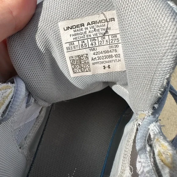 Under Armour Basketball shoes white and gray Men’s size 9.5 Women’s 11 - Picture 5 of 5